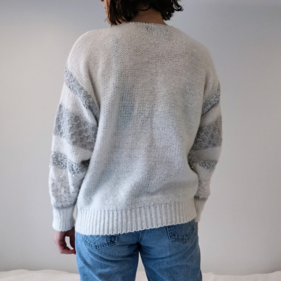 Medium vintage 80s retro knit sweater pearl knit sweater vintage womens clothing - Picture 4 of 4